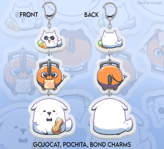 PREORDER Gojocat, Pochita, Bond Acrylic Charm