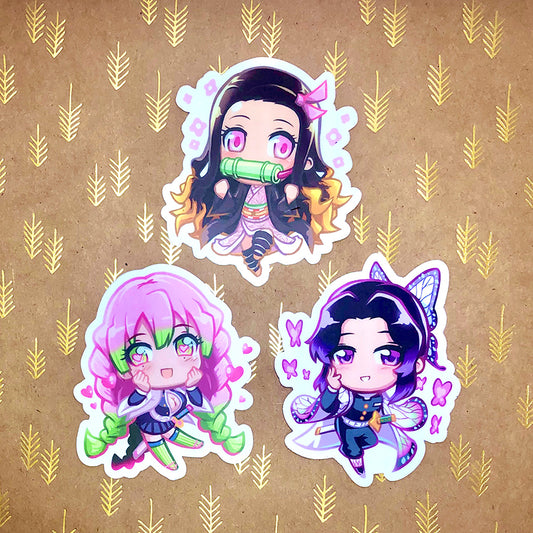 Nezuko, Shinobu & Mitsuri Stickers